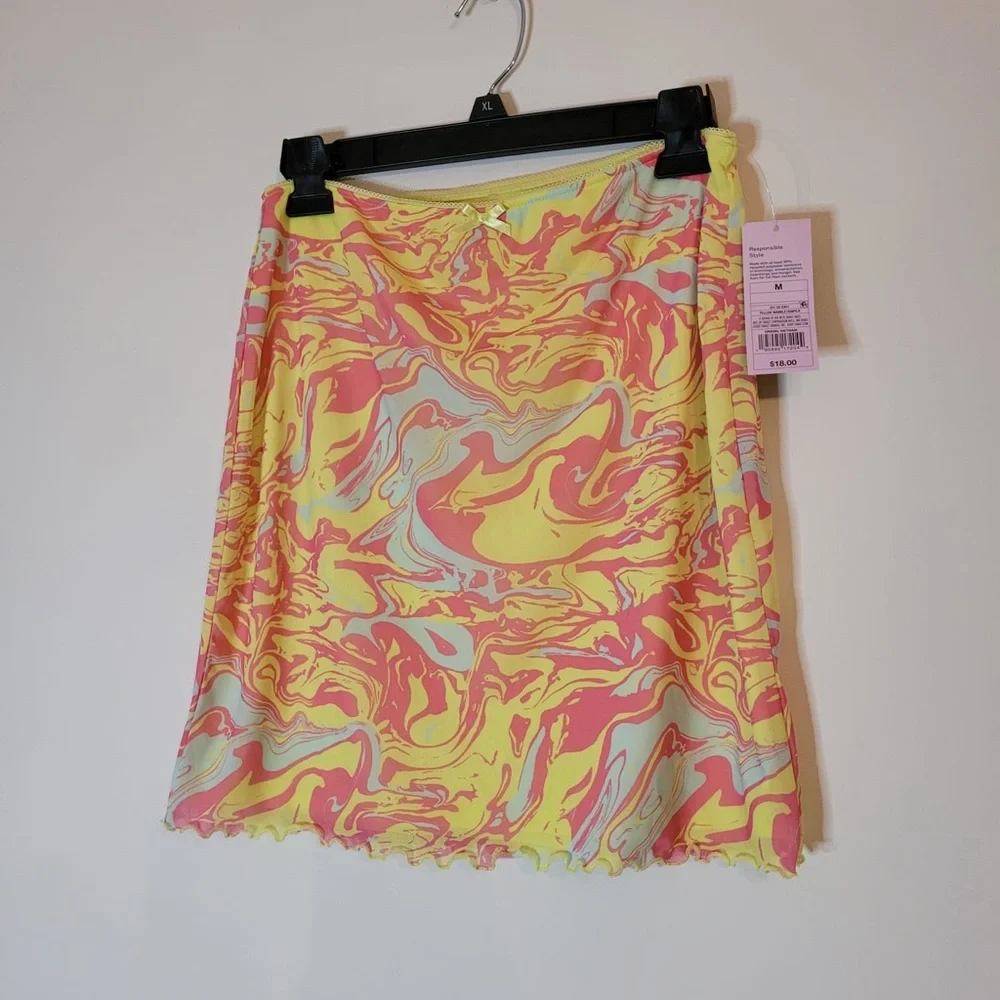 Wild Fable Bright Marble Print Miniskirt - Picture 3 of 4